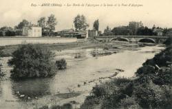 Anse (Rhône). - Les bords de l'Azergues à la levée et le pont d'Azergues