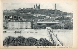 Lyon. - Le Pont du Palais de Justice et coteau de Fourvière