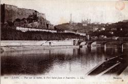 Lyon. - Vue sur la Saône, le Fort Saint-Jean et Fourvière