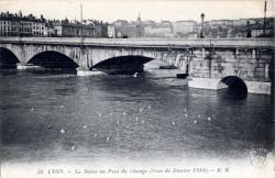 Lyon. - La Saône au Pont du Change (crue de janvier 1910)