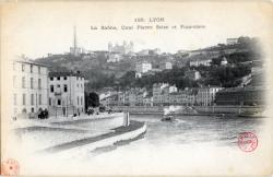 Lyon. - La Saône, quai Pierre-Scize et Fourvière