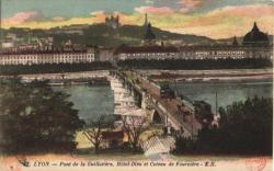 Lyon. - Pont de la Guillotière, Hôtel-Dieu et coteau de Fourvière