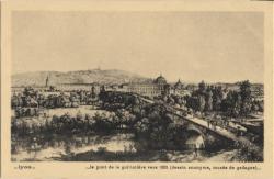 Lyon. - Le pont de la Guillotière vers 1825 (dessin anonyme, musée de Gadagne)