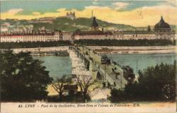 Lyon. - Pont de la guillotière. - Hôtel-Dieu et coteau de Fourvière