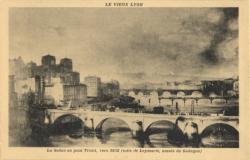 Le Vieux Lyon. - La Saône au pont Tilsit, vers 1832 (toile de Leymarie, musée de Gadagne)