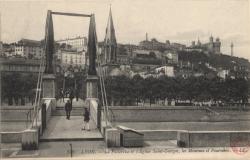 Lyon. - La Passerelle et l'Eglise Saint-Georges, les Minimes et Fourvière