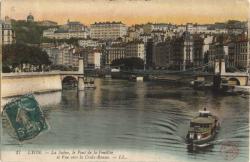 Lyon. - La Saône, le Pont de la Feuillée et vue vers la Croix-Rousse