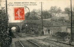 Pierre-Bénite (Rhône). - Passage à niveau et Ponts des Lônes