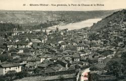 Givors (Rhône). - Vue générale, le Pont de Chasse et le Rhône