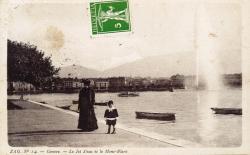 Genève. - Le Jet d'eau et le Mont-Blanc