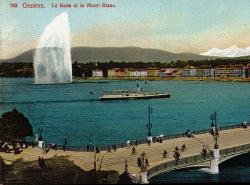 Genève. - La rade et le Mont Blanc