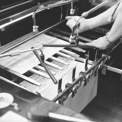 Ateliers de travail de l'imprimerie Auguste Crétin