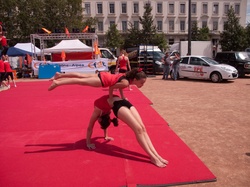 Place Bellecour : démonstration de gymnastique