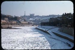 Hiver 1956 : la Saône gelée