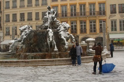 Place des Terreaux sous la neige