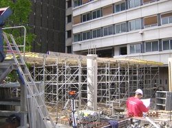 Construction de la nouvelle entrée de la bibliothèque de la Part-Dieu coté boulevard Vivier-Merle