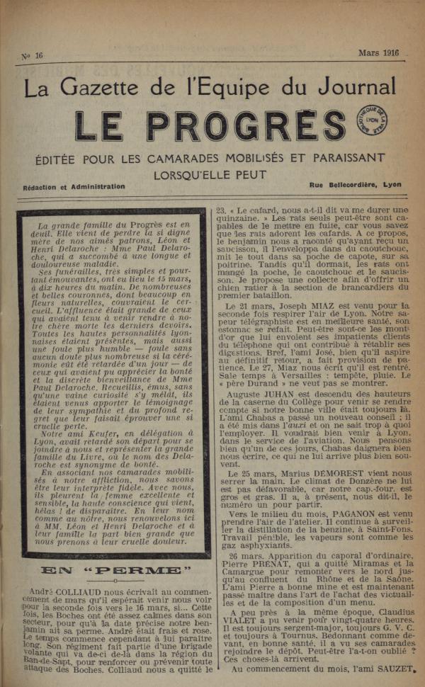 La Gazette de l'équipe du journal Le Progrès