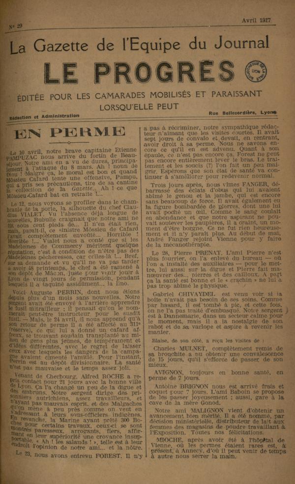 La Gazette de l'équipe du journal Le Progrès