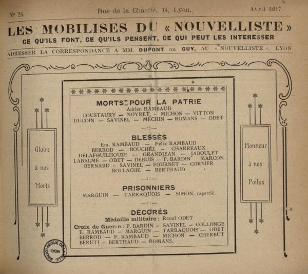 Le s Mobilisés du « Nouvelliste »