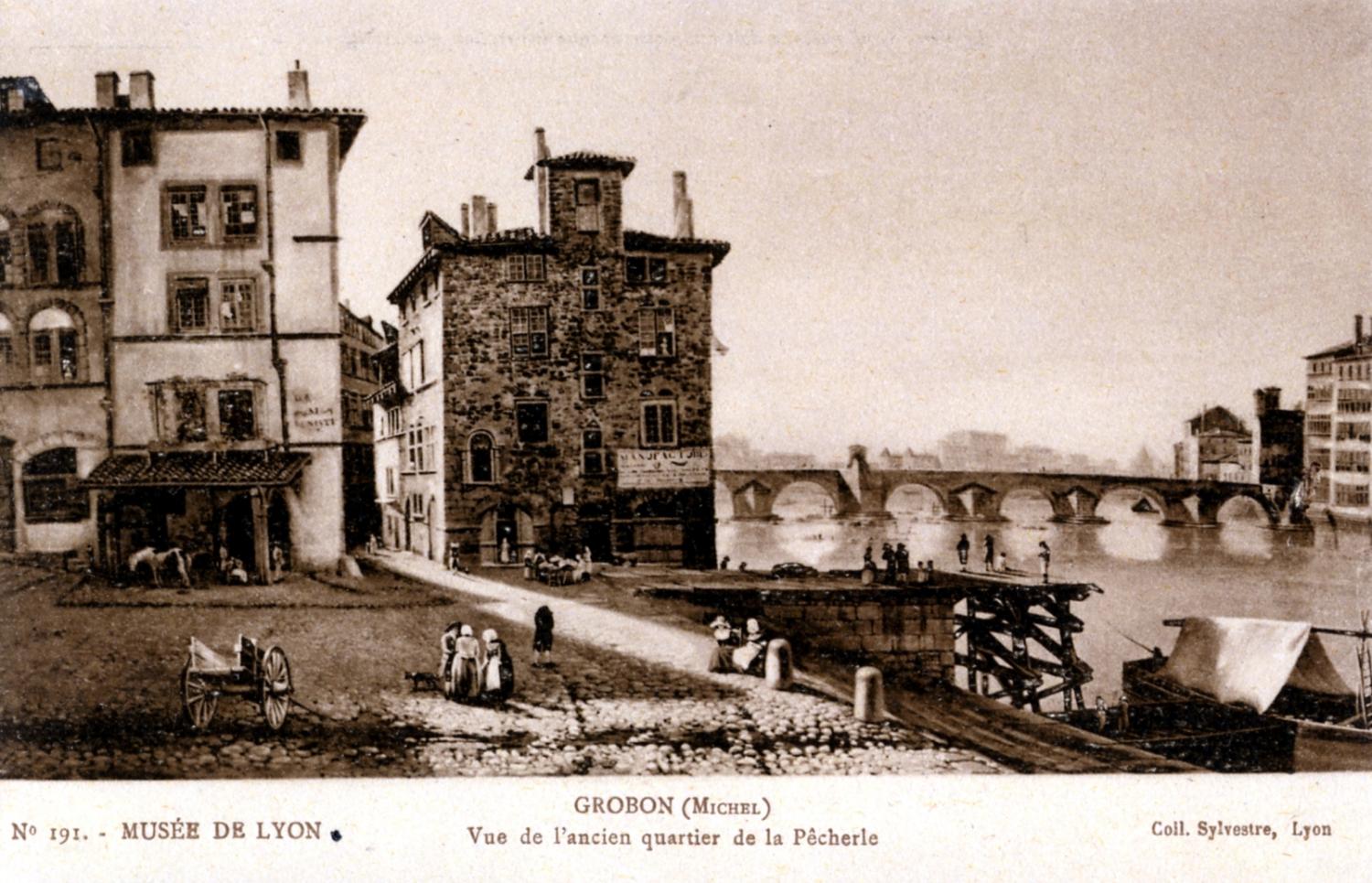 Musée de Lyon. - Grobon (Michel). - Vue de l'ancien quartier de la Pêcherie