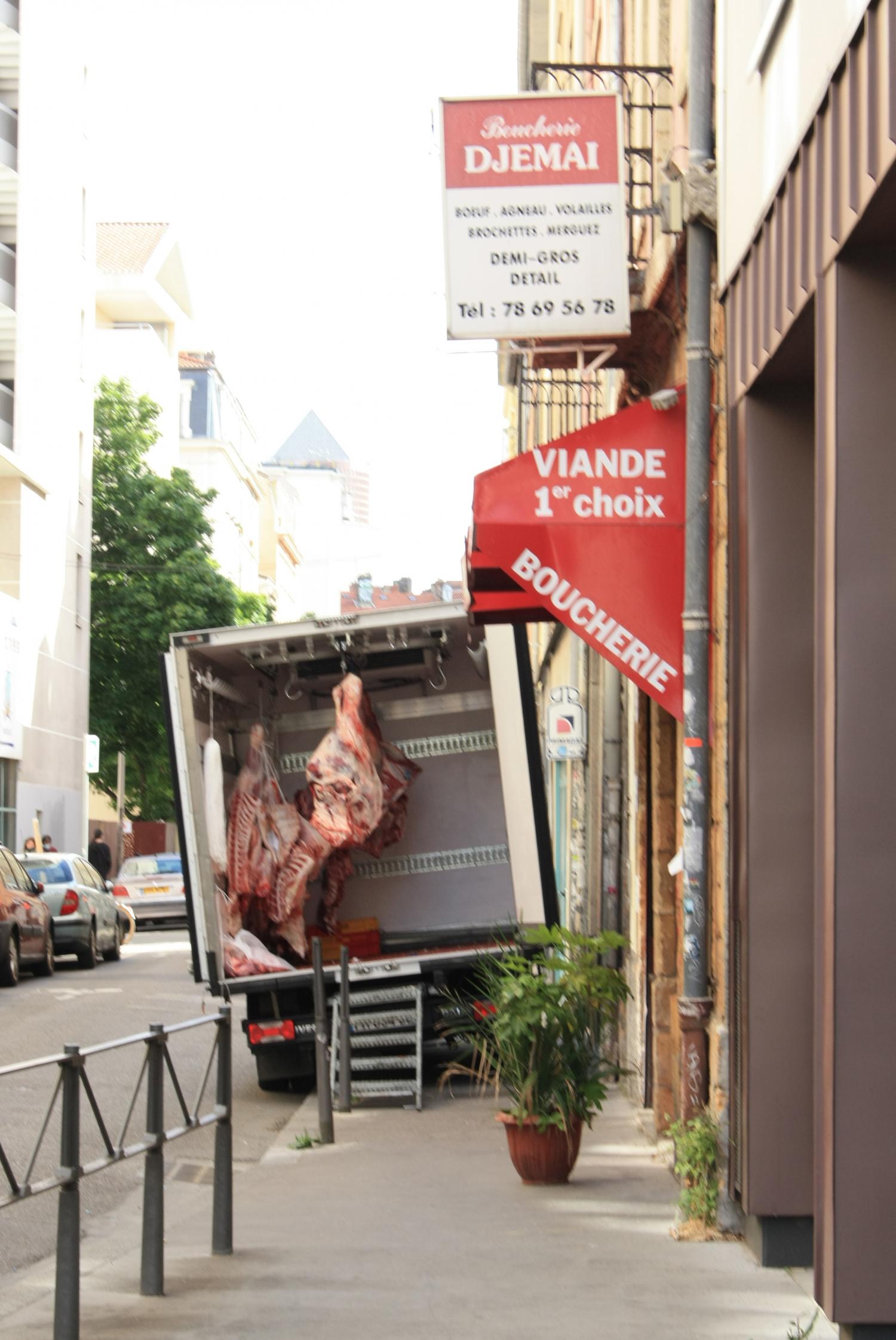 Livraison boucherie, rue Sébastien Gryphe, Lyon 7e