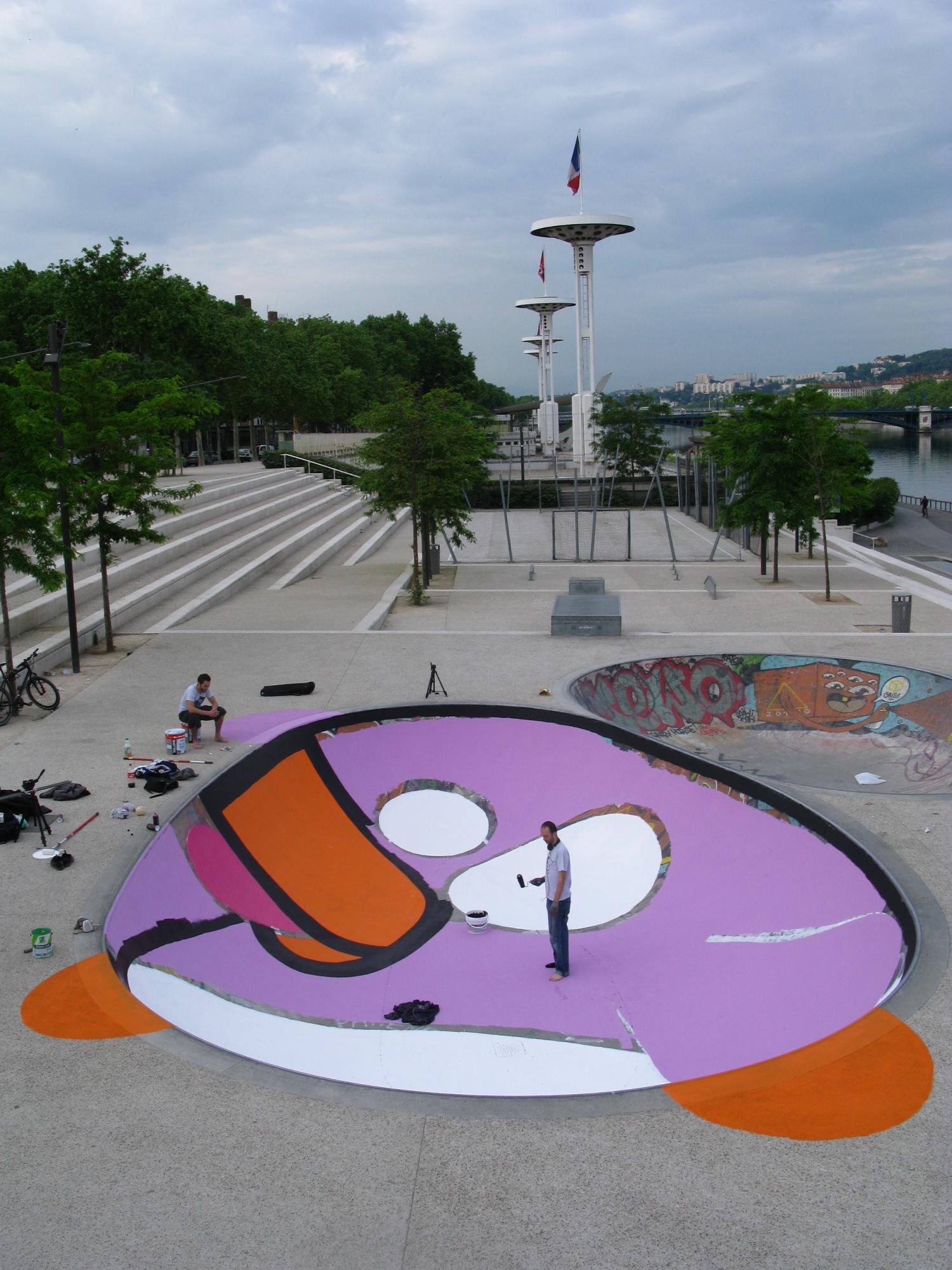 Tag, Oiseau Knar, Birdy Kids, skatepark de Guillotière, Lyon 7e