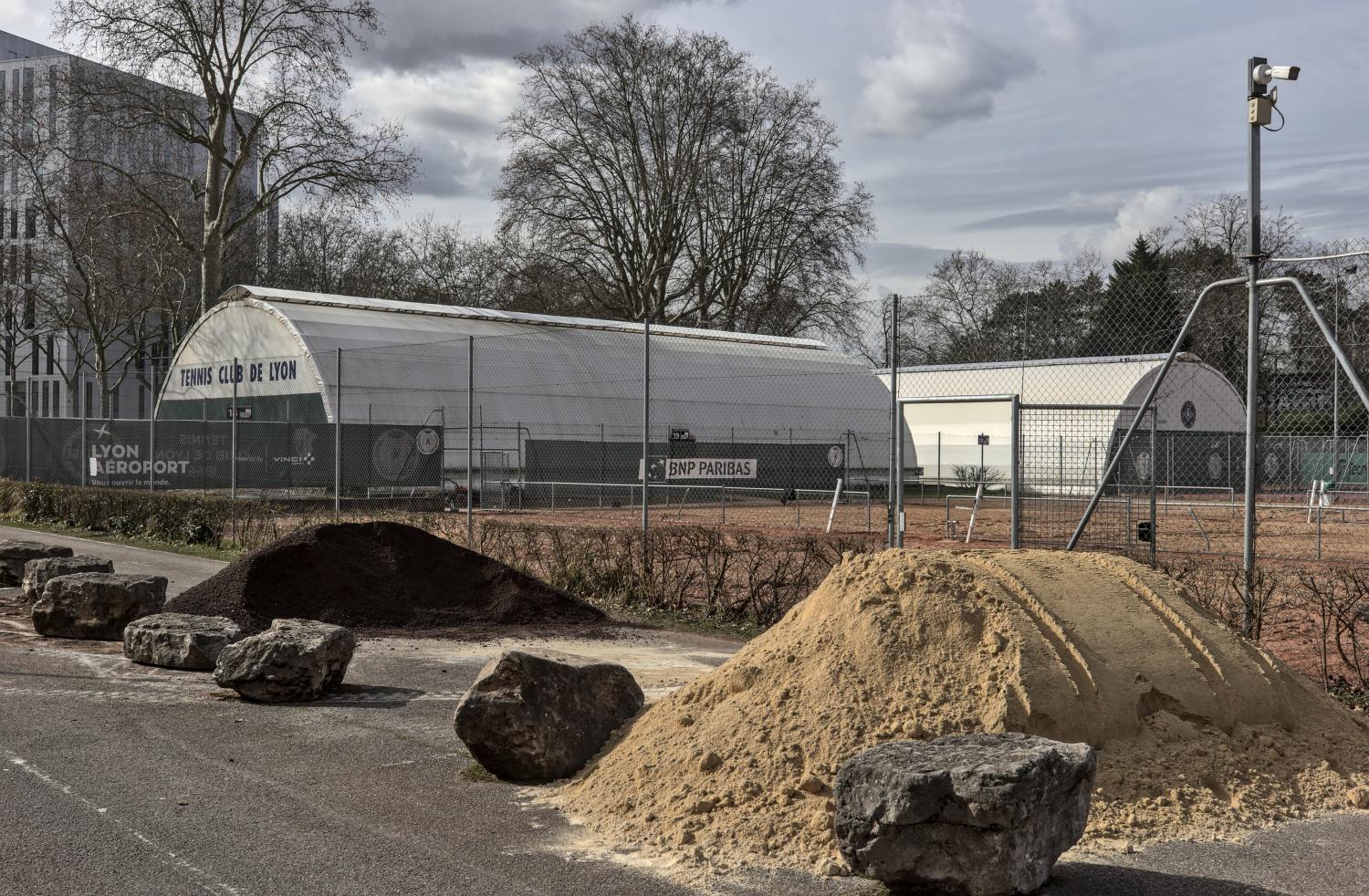 Travaux au Tennis club de Lyon, Villeurbanne (Rhône)