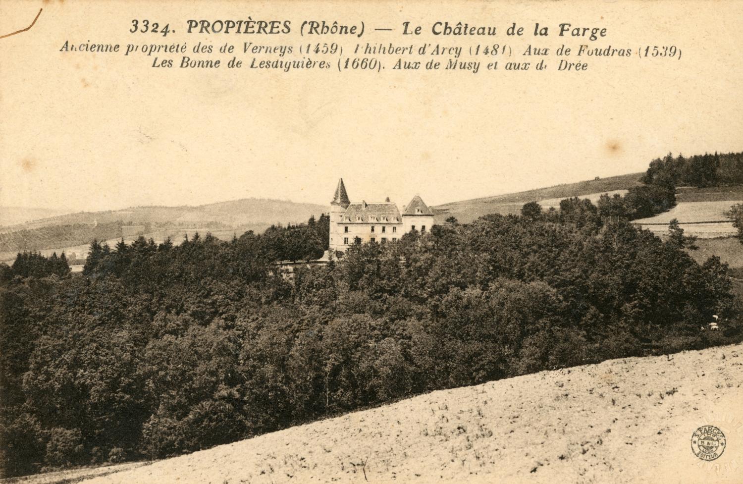 Propières (Rhône). - Le Château de la Farge