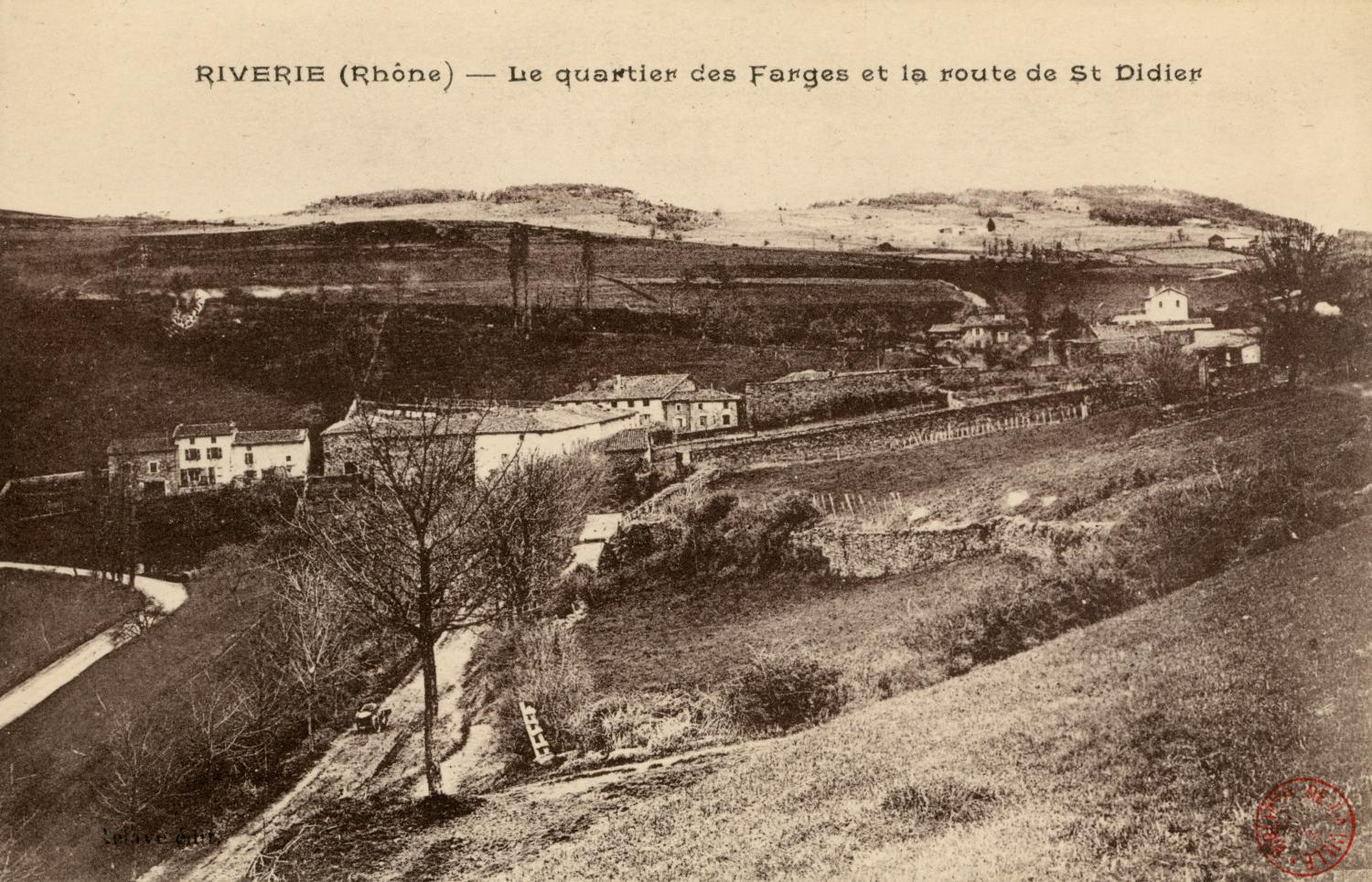 Riverie (Rhône). - Le quartier des Farges et la route de St Didier