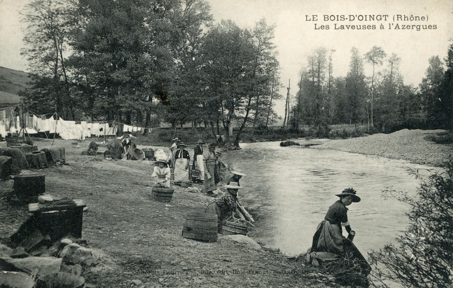 Le Bois-d'Oingt (Rhône). - Les laveuses à l'Azergues