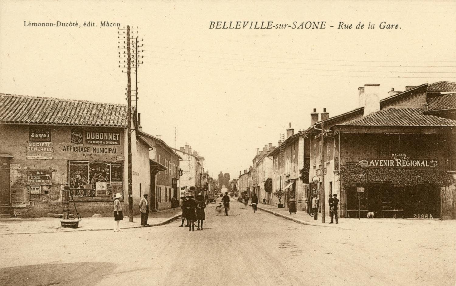 Belleville-sur-Saône (Rhône). - Rue de la Gare