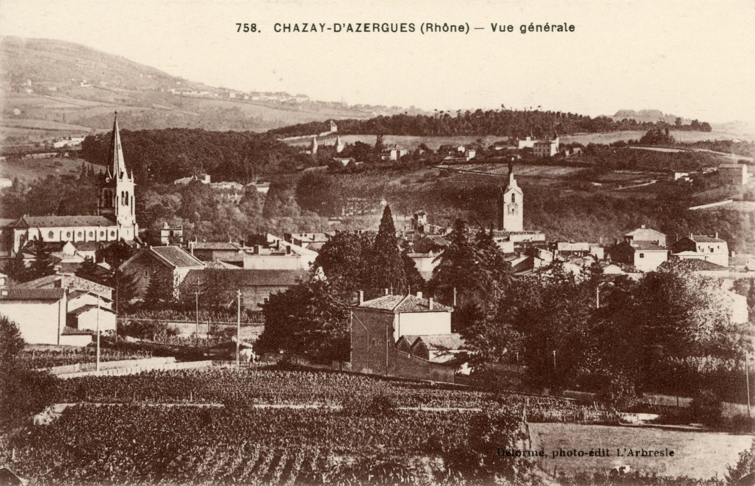 Chazay-d'Azergues (Rhône). - Vue générale