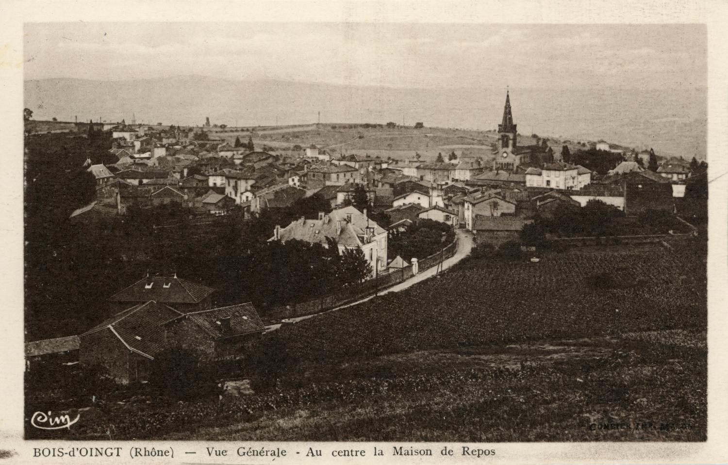 Bois-d'Oingt (Rhône). - Vue générale