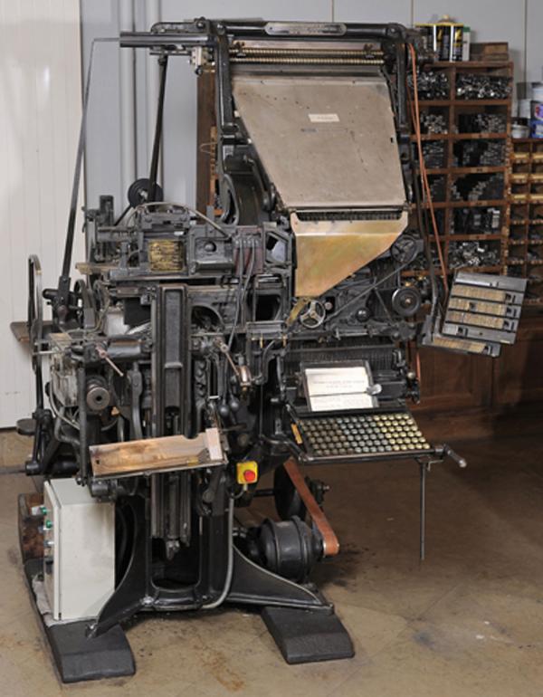 Machine Linotype. Exemple  n° 1